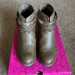 Sugar Embellished Tan Booties